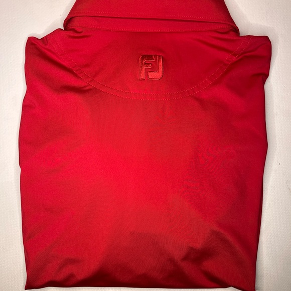 FootJoy FJ Men's Golf Polo Shirt Red Bretton Woods Club Size Large - Picture 4 of 4